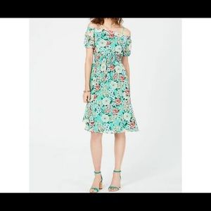 NWOT INC floral cold shoulder midi dress